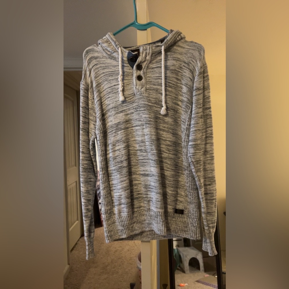 Hoodie with buttons. Size medium.
